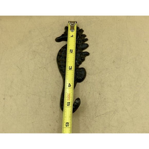 Beach Decor Coat Hat Wall Hooks Cast Iron Mermaid & Seahorse - Picture 4 of 9